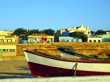 Colourful local fishing boats of Maio