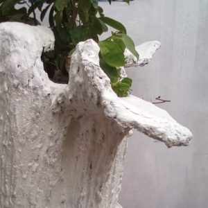 maio locally made concrete large garden planter by crafts people close up view