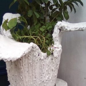 maio locally made concrete large garden planter by crafts people view left side