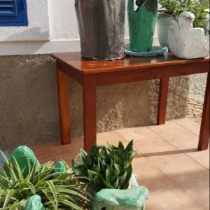 handmade concrete rectangular garden planters with plants