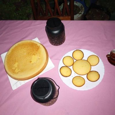 homemade cakes coffee on the table at loja bert restaurante on Ilha do maio in cape verde