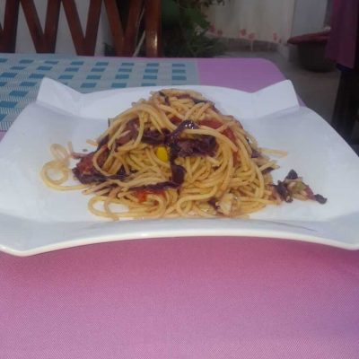 homemade spagetti meal